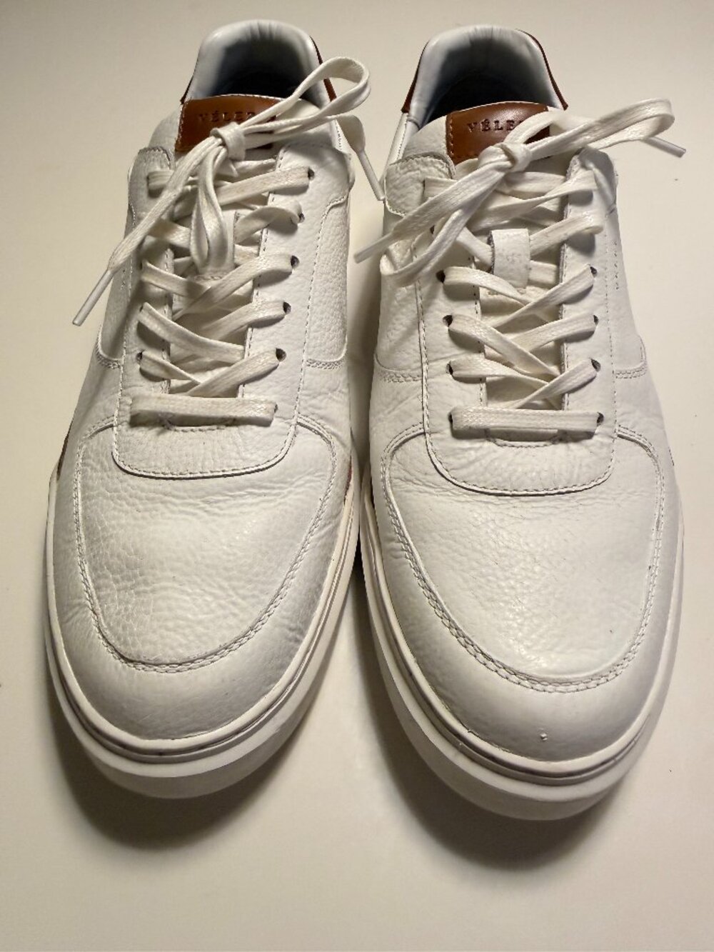 Velez Men's Tennis Sneakers Shoes Soft Leather Upper and Lining Size US 12 EU 45
